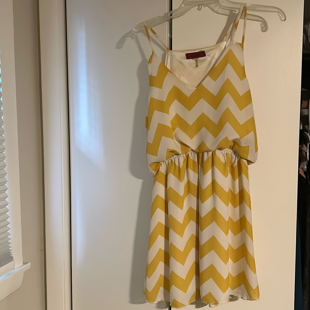 Akira short, size small yellow striped dress